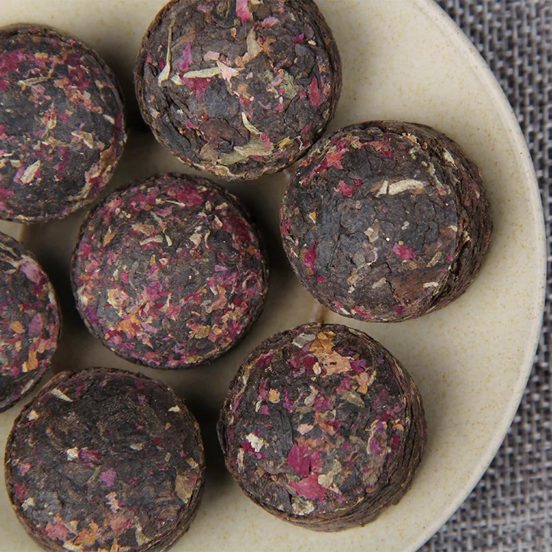China Yunnan Chá Perfumado Xiaotuo Rosa Chá Pu er Maduro Combinação de Chá de Ervas de Chá Vermelho, Rosa Chá Verde 500g de Alimento para os Cuidados de Saúde