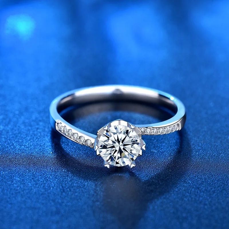 Moissanite Anéis de prata esterlina da jóia 925 mulheres fino anel para casal D cor de 0,5 ct de Torção do floco de Neve Geométricas Ajuste do Dente