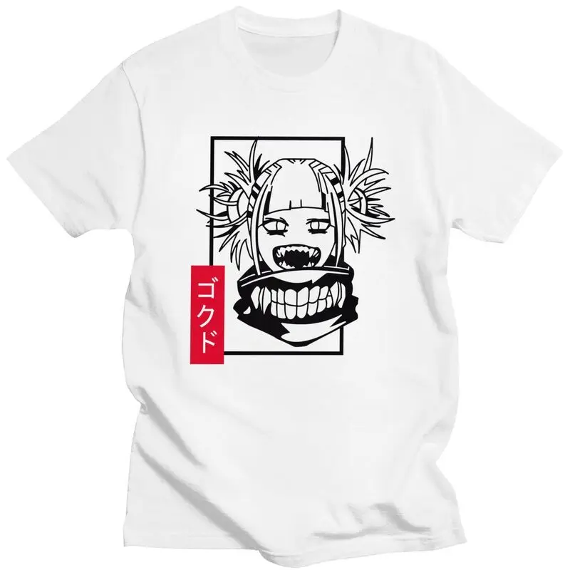 Himiko'Toga Meu Herói Academia T-Shirt para Homens de Algodão Macio Camisetas Anime e Mangá MHA Camiseta de Manga Curta de Verão T-shirt de Roupas