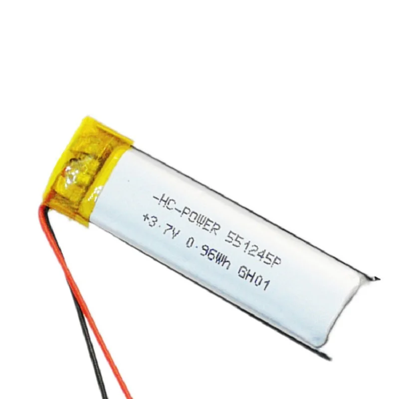 3,7 V 230mAh 551245 Li-íon do Polímero da bateria para GRAVAR MP3 em seu GPS