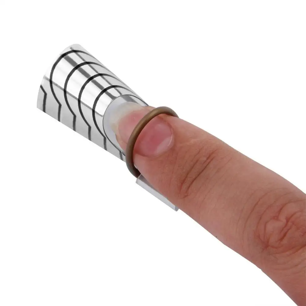 5pcs Reutilizáveis Unhas Formas de Alumínio Prop Guia Formulários Ferramenta de Extensão de Dedo, para Unhas de Gel UV Extensão de Prata de Cor Ajustável