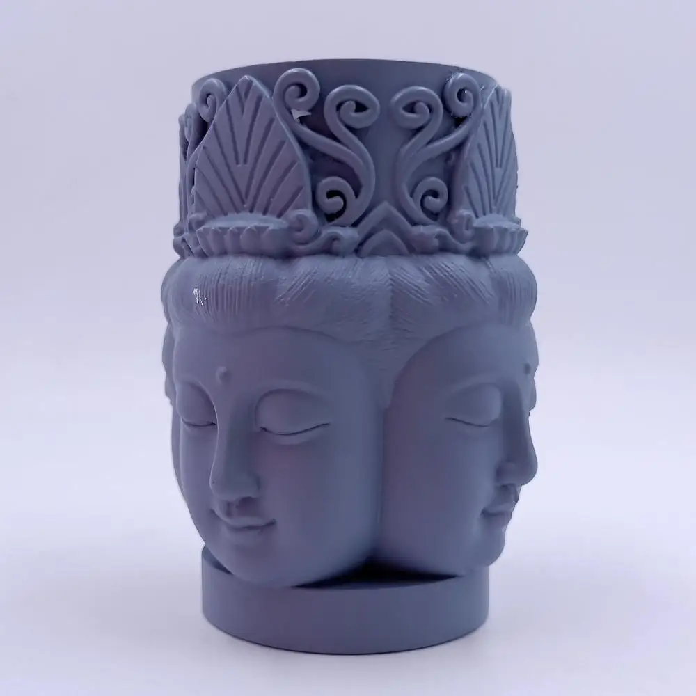 De quatro o Rosto de Buda Cabeça da Vela do Molde 3D Avalokitesvara de Silicone Vela Moldes de Silicone Molde de Resina Epóxi Gesso StatuCrafts Molde