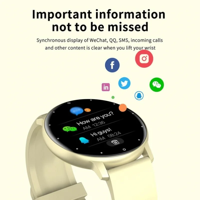 2021 Mulheres Novas Smart Watch Full Touch Screen Monitor de Ritmo Cardíaco e a Pressão Arterial IP67 Impermeável Homens Smartwatch de Fitness Tracker