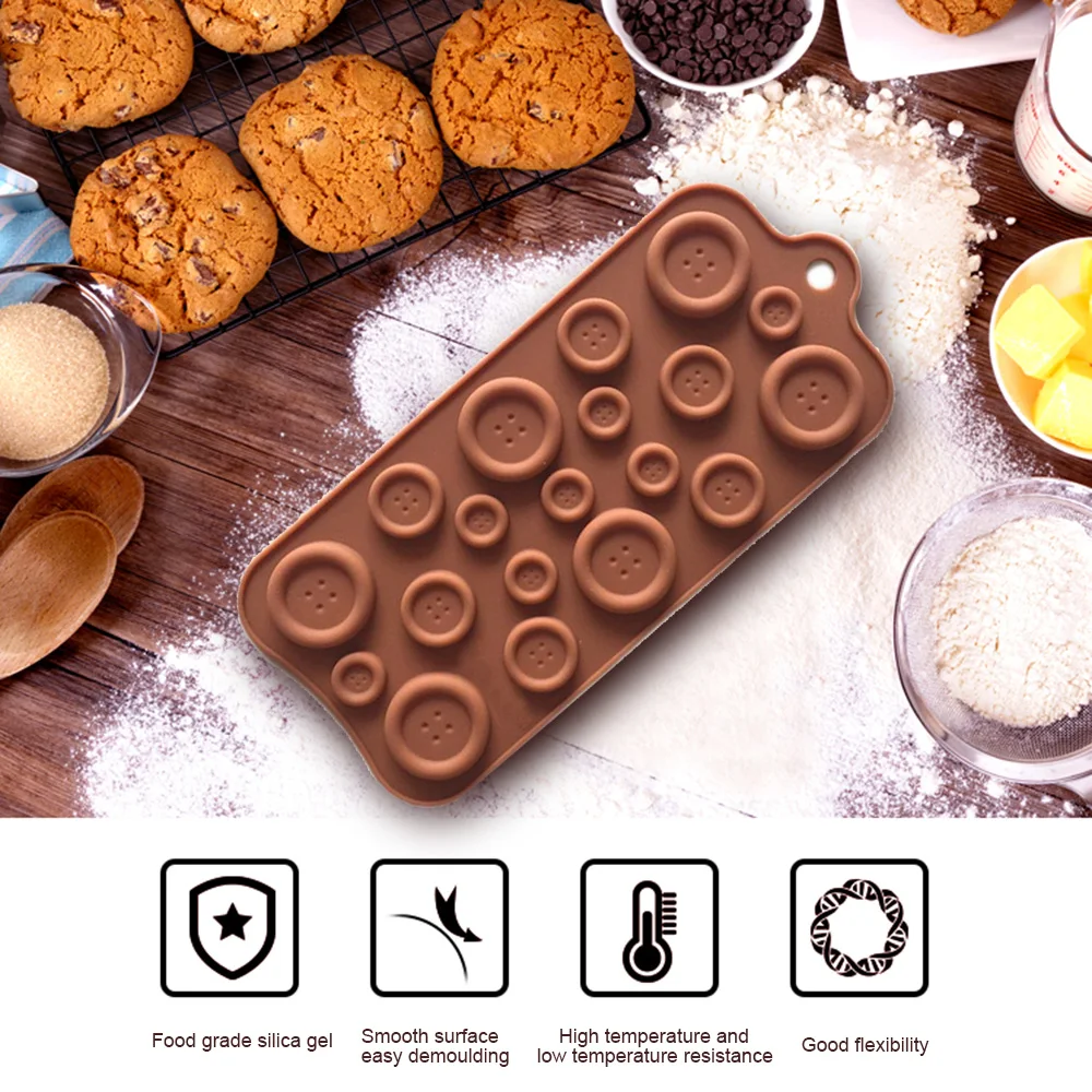 Silicone Formas de Botão Molde de Bolo de DIY Fondant de Chocolate Cookie de Gelo Doces Molde de Bolo Assando Decorar Ferramentas Acessórios de Cozinha