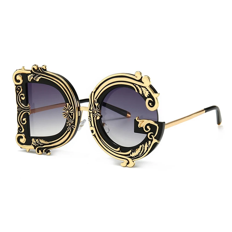 Estilo barroco Óculos de sol Retro Moderno Fashion Estilo de Rua de Modelo de Passarela Design de Óculos de sol de Verão, Óculos de sol Pérola do Quadro da Mulher
