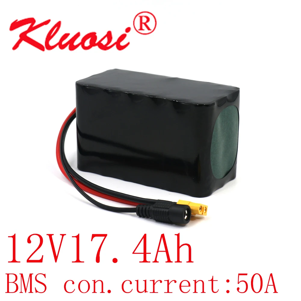 KLUOSI 3S6P 12V 17.4 Ah 12,6 V 18Ah Orline Bateria de Lítio com 50A BMS 500Watt de Alta Potência para o Motor de Scooter Luz Etc XT60
