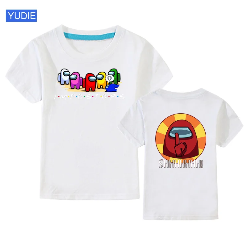 2021 de Verão, Jogo de bebê Camiseta Moda infantil dos desenhos animados de Impressão Frente e verso T-shirt Engraçada Meninos, Meninas T-Shirt Roupa das Crianças Topo