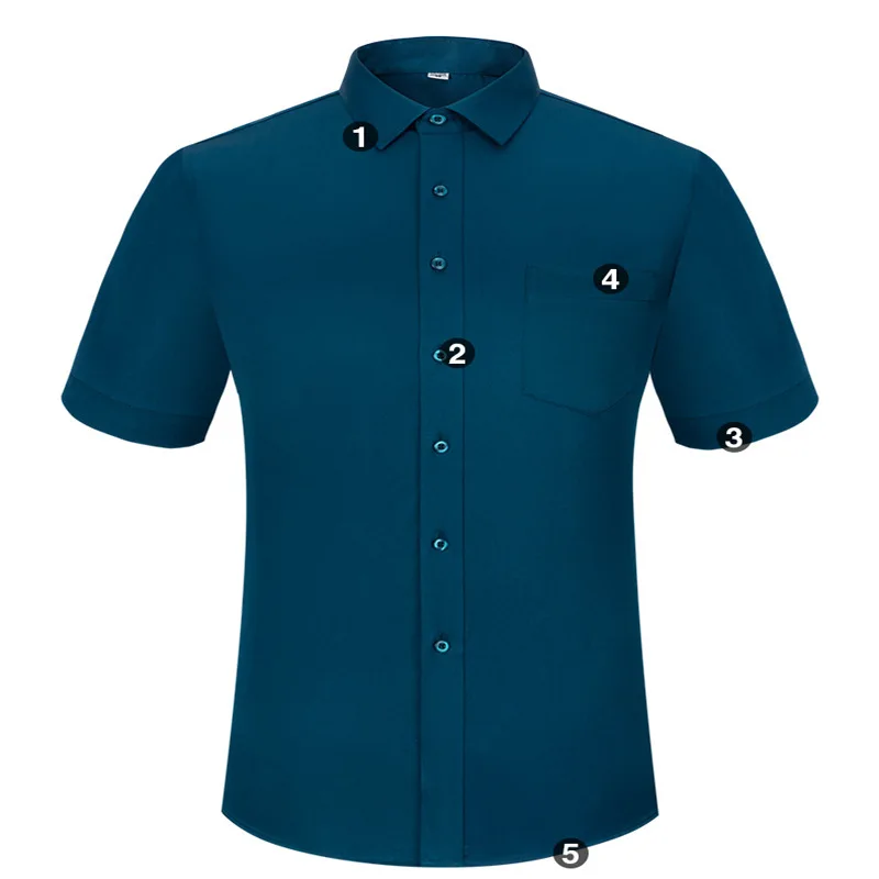 Camisa de homem, 38-45 Tamanho Grande, os Homens do Trecho Camisas de 2021 Verão manga Curta Casual de Negócios Não-ferro de Camisas para Homens Vestuário