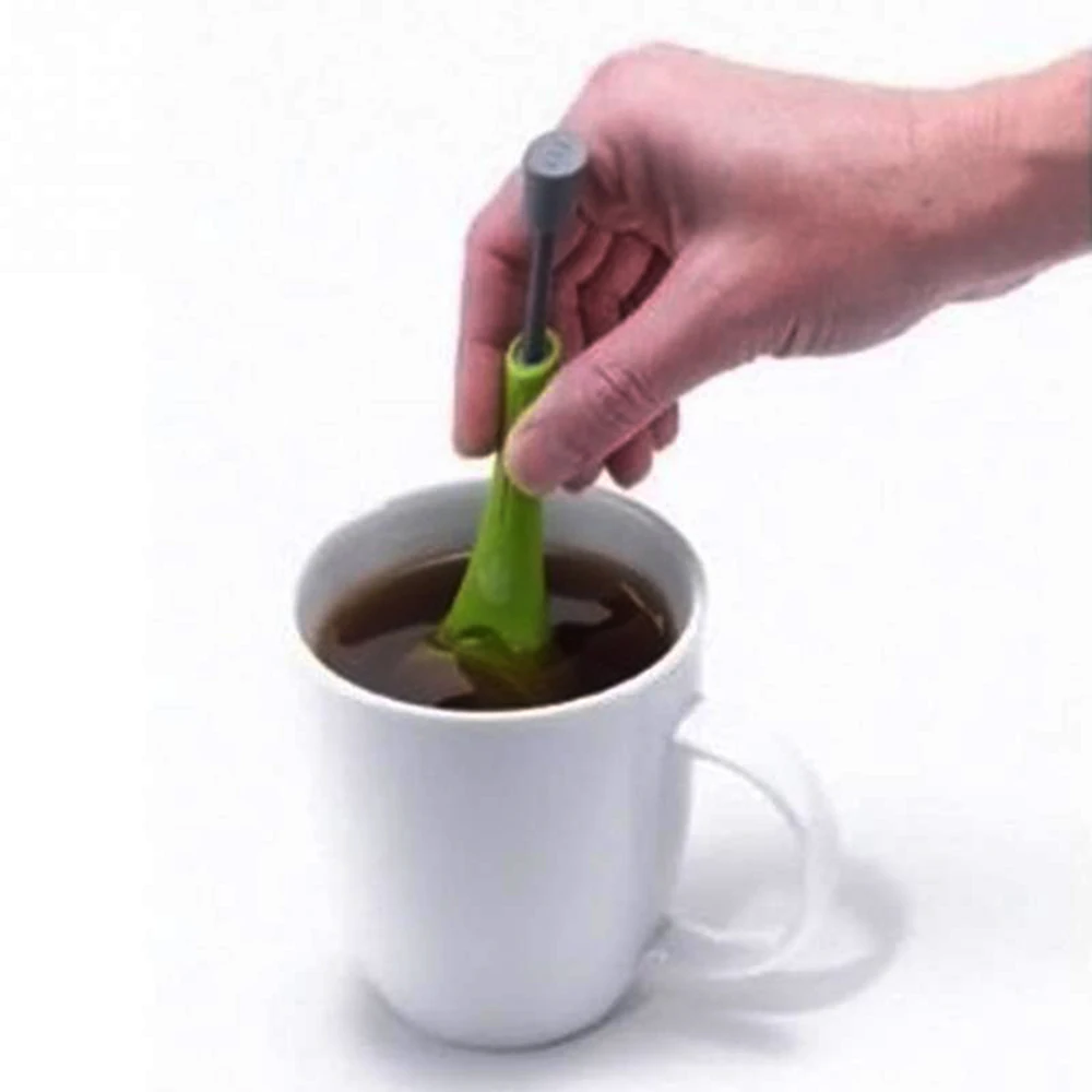 Alimentos saudáveis Grau Infusor de Chá de Coador de Chá interna de êmbolo Reutilizáveis Chá saco Plástico Chá e Café, Coador de Medida Mexa e Imprensa