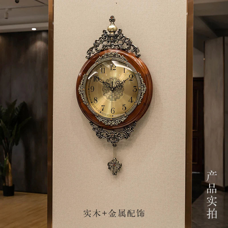 Europeia Grandes Relógios de Parede em Madeira com Pêndulo de Suspensão Sala de estar de Luxo Mecanismo de Relógios de Parede Arte Reloj Pared Decoração de Casa DG50WC