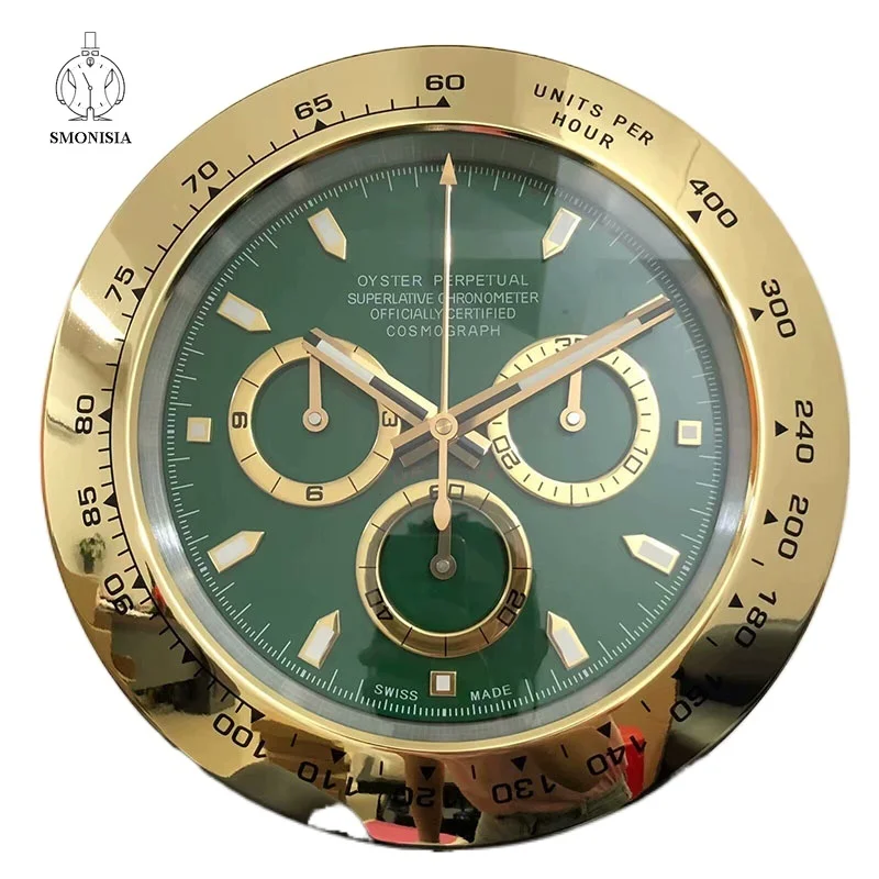 Luxo do Dia-tona de Parede, Relógios Relógio de Metal de Arte de Metal Grande Barato Relógio de Parede 34cm-de 14 polegadas de Tamanho Grande
