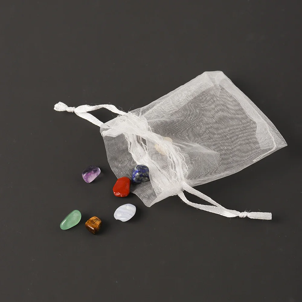Dropshipping 7pcs/saco cristal Natural de Chakra Terapia de Pedra Cor de cristal macadame de Saúde de pedra preciosa para Crianças presentes