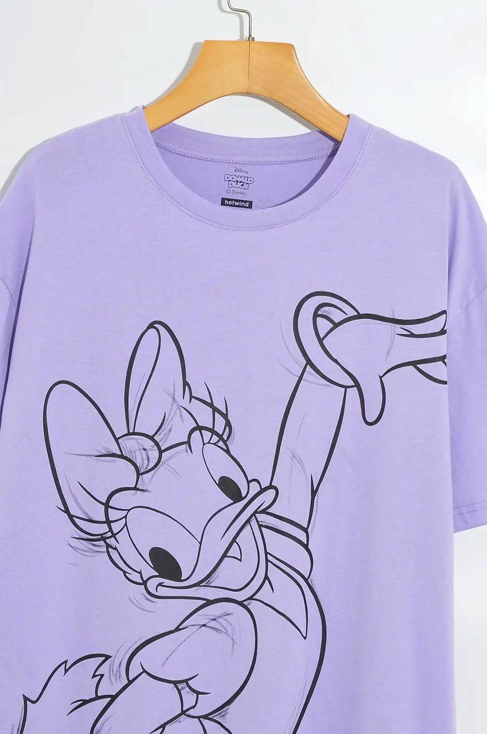 Disney Moda Bonito Dos Desenhos Animados Do Pato Donald Imprimir T-Shirt Preto O-Pescoço Camisola De Manga Curta Casual Doce Mulher Solta Tee Tops