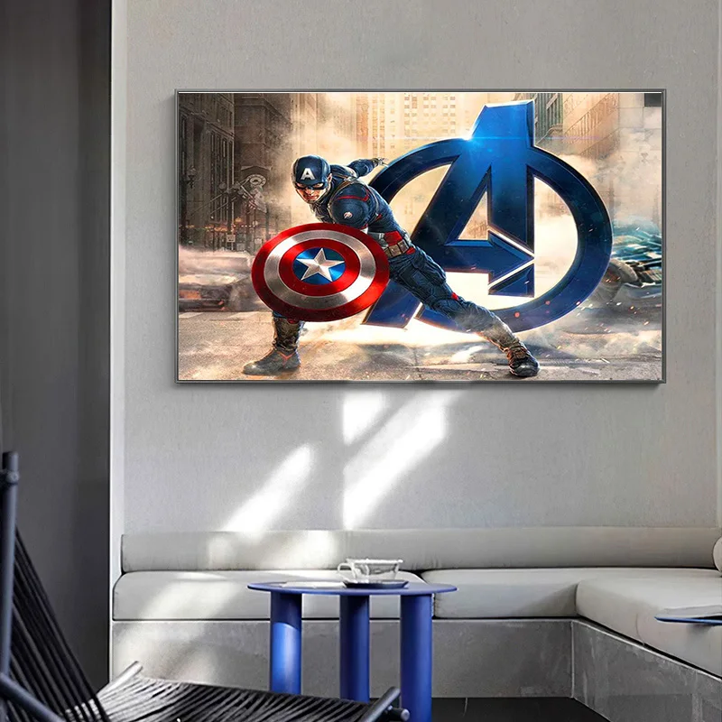 Capitão América Cartaz Marvel Arte de Impressão de super-Herói Tela de Pintura de Parede de Arte do Pôster e Impressão para a Sala de Casa, Decoração Mural