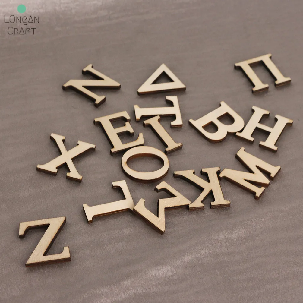 24 Pcs/set Alfabeto grego Letras de Madeira Decorativos da casa de Artes de Ofícios de Letra de Ecrã