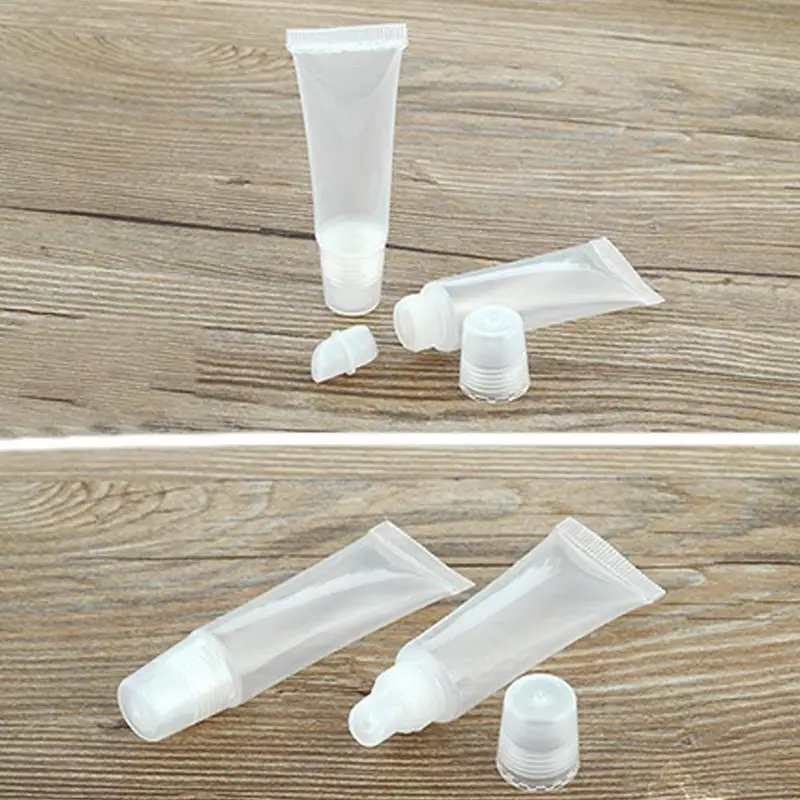 Brilho labial tubos de óleo de bálsamo Gloss embalagens de tubo Macio claro esvaziar garrafas reutilizáveis de Viagem recipiente de armazenamento de frascos para cosméticos
