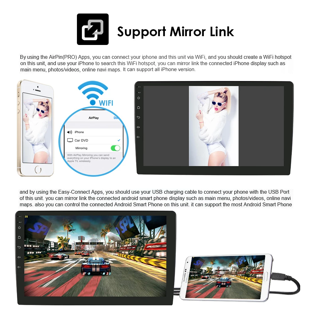 Universal 1 Din Car Multimedia Player 10inch Ecrã Táctil de Autoradio Estéreo de Vídeo GPS WiFi Auto Rádio Android Leitor de Vídeo