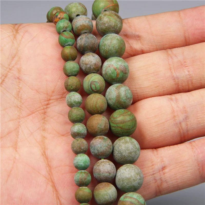 Verde Natural Fosco Jades Solta Esferas Espaçador Para Artesanais bijuterias como Fazer DIY Pulseira Colar Brincos Atacado em Massa