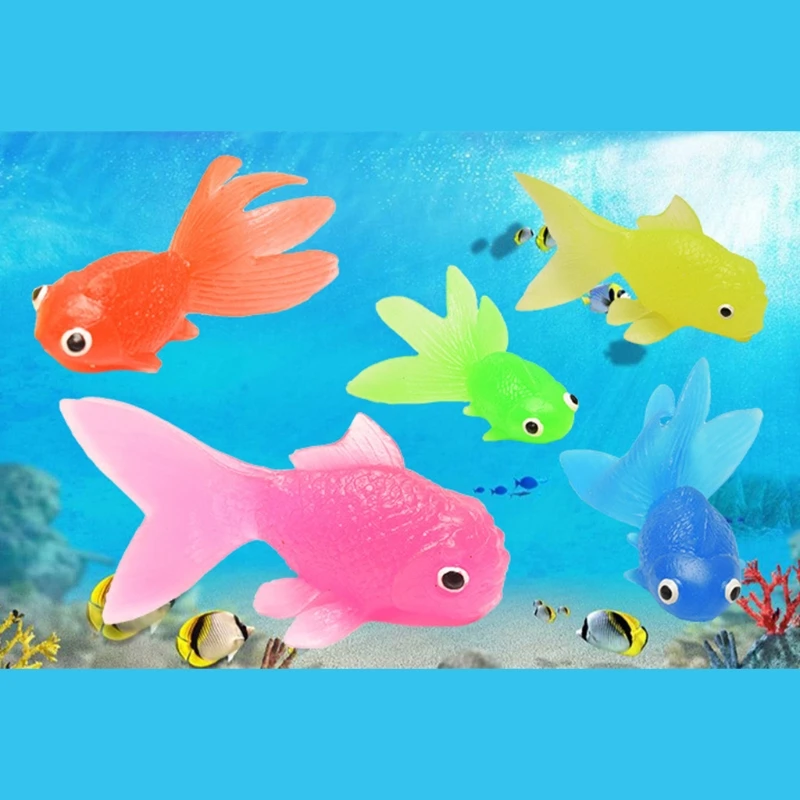2021 Novo 10pcs de Borracha Simulação Pequeno Peixinho de Ouro de Peixes Crianças Brinquedo Decoração Banheira de Brinquedo
