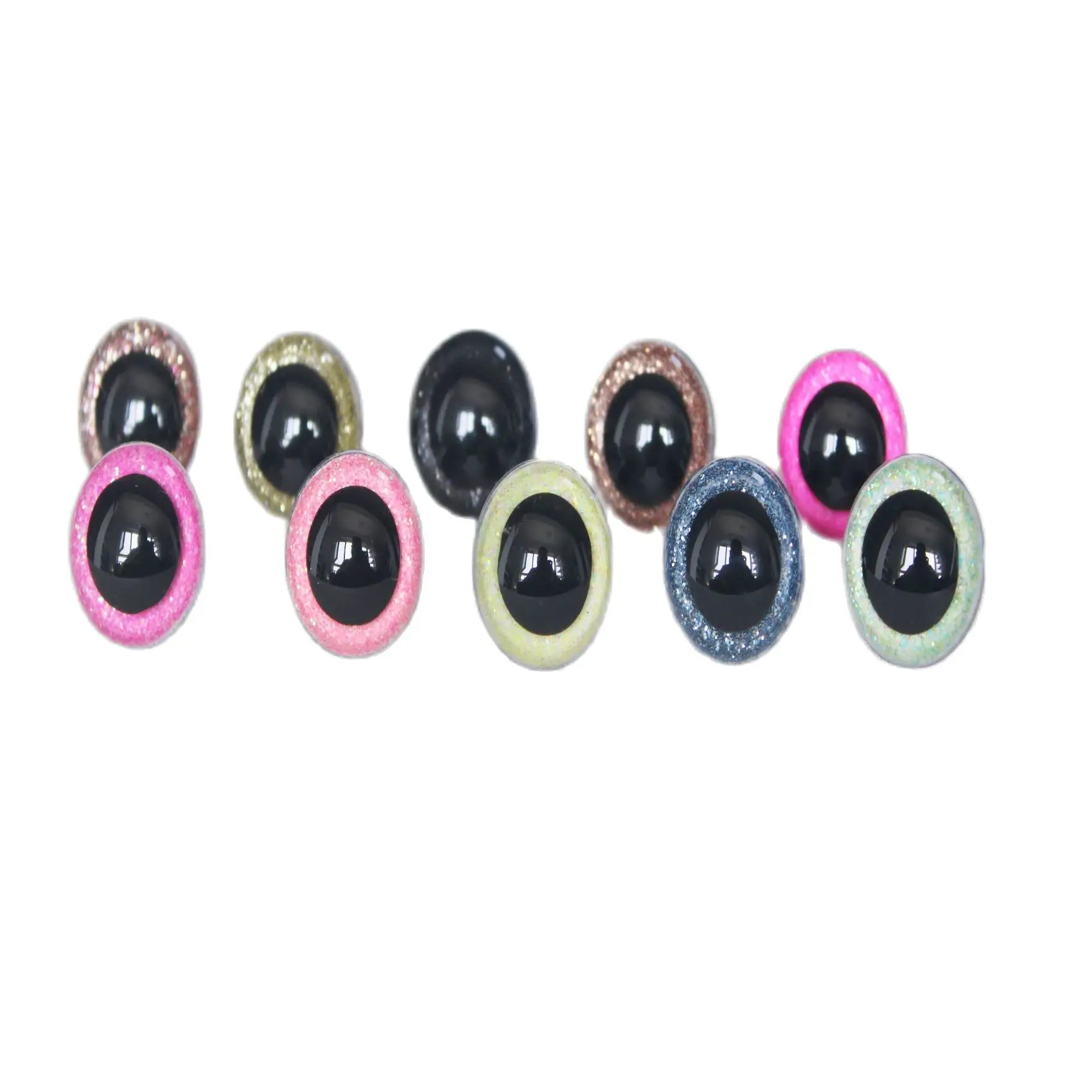 500PCS novo estilo colorido olhos 9mm-20mm de plástico redonda glitter clara de segurança de brinquedos olhos+ difícil lavadora de pelúcia boneca --20pcs--Y10