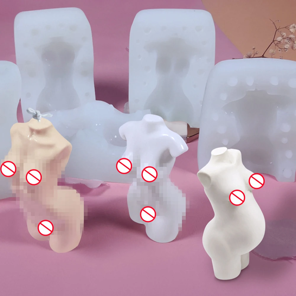 Arte 3D do Corpo da Vela do Molde Fêmea Perfume Vela Aromaterapia Gesso Molde de Silicone Fragrância Vela Fazendo Cera o Molde de Sabão Decoração