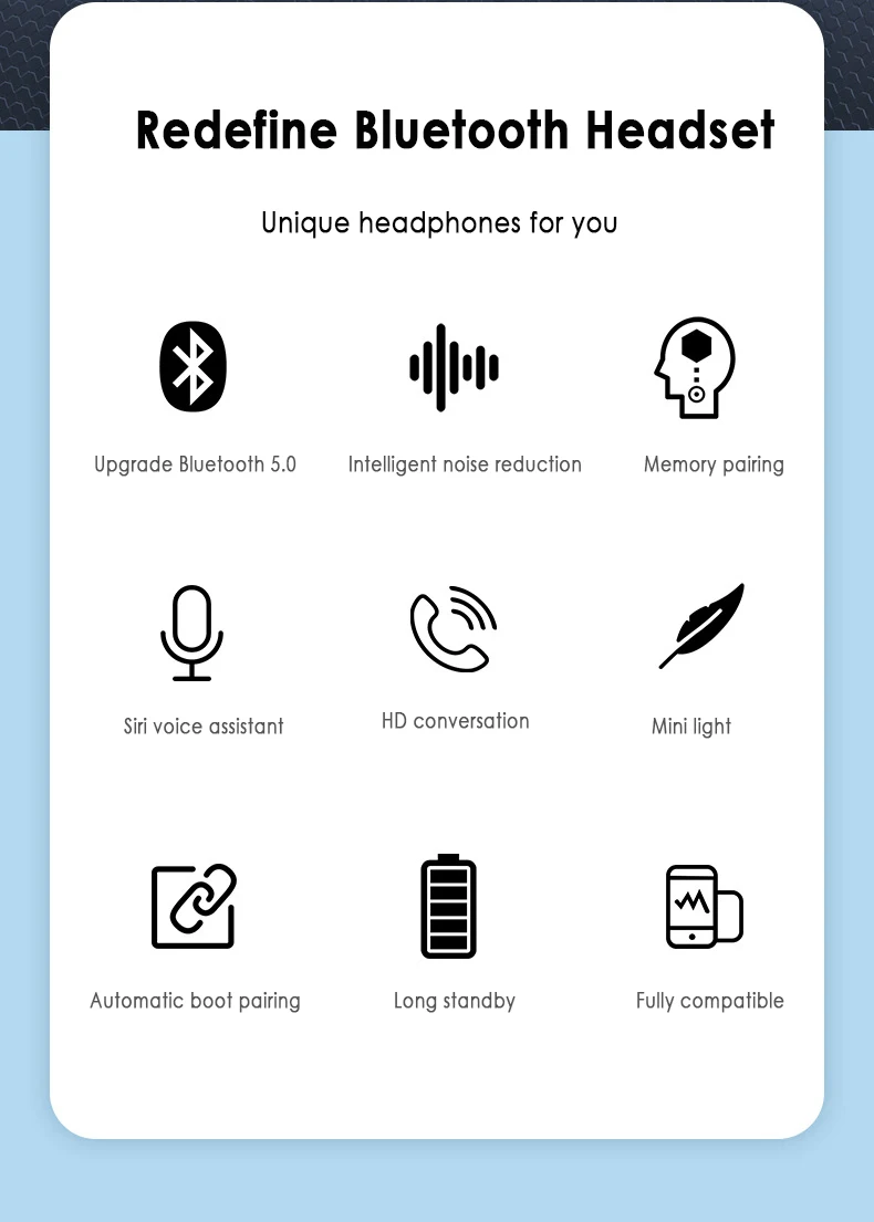 1PC B5 Fones de ouvido sem Fio 5.0 TWS Toque de Controlo Impermeável Fones de ouvido 9D Música Estéreo de Fones de ouvido Compatível com Bluetooth