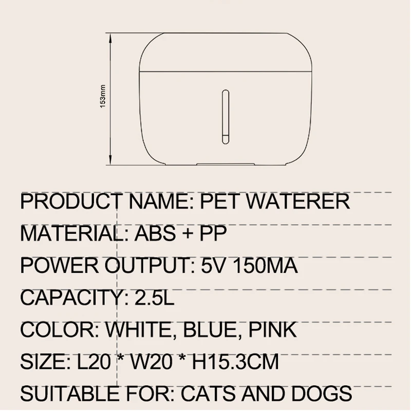 Cão, Gato Chafariz, bebedouro 2,5 L Automático Bebedor de água da Tigela do Cão de Estimação Gatos USB Elétrico Dispensador Com 1 Caixa de Filtro de
