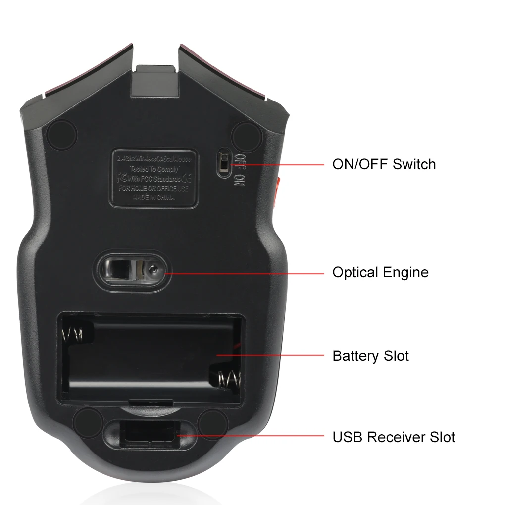2.4 GHz Mouses sem Fio Com Receptor USB Gamer 2000DPI Optical Gaming Mouse sem fio Para Computador Portátil do PC