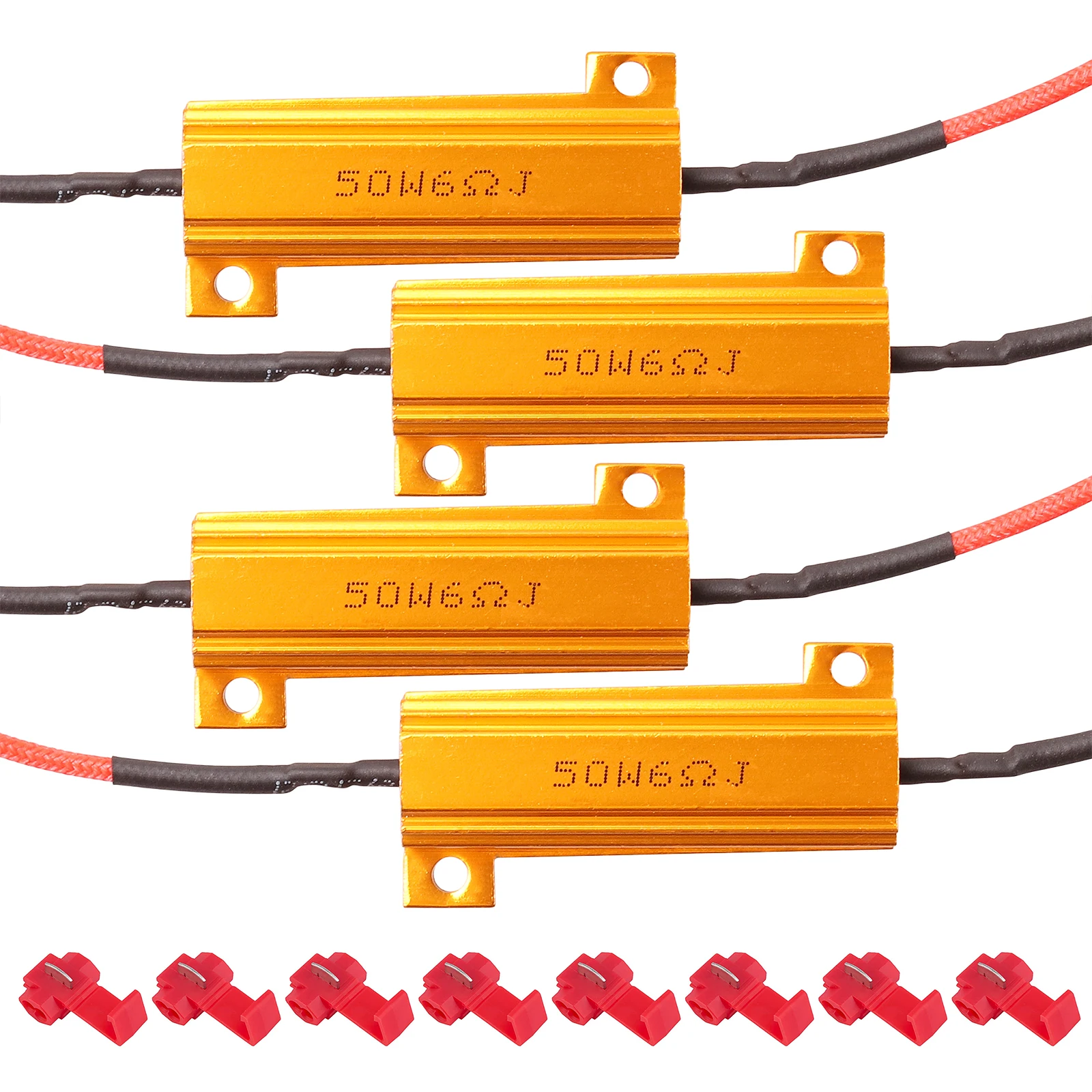 4PCS de 50W 6Ohm LED de Resistores de Carga LED Sinal de volta Resistor de pisca-pisca Adaptador de Flash Correção de Erro para o LED acende as Luzes de Sinal