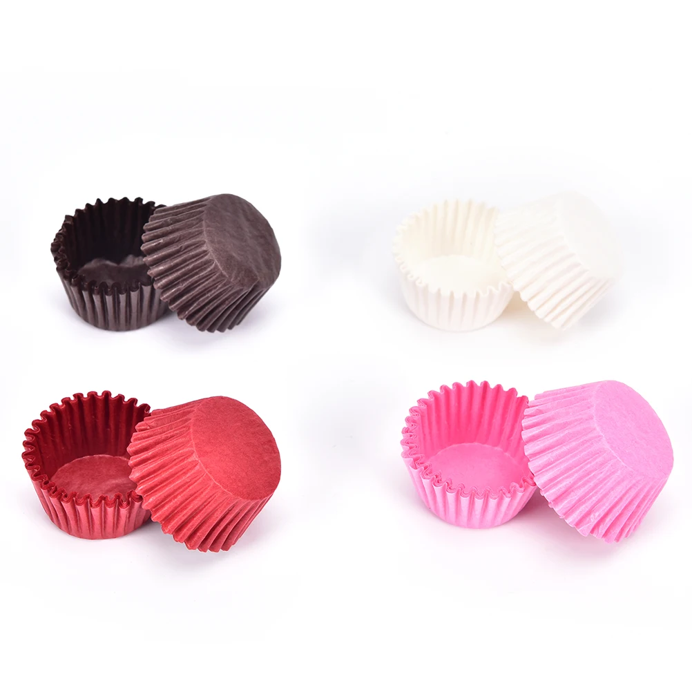 500Pcs Mini Tamanho de 2,5 cm de Chocalate forminhas de Papel Assadeira de Muffin Bolo de Cupcake Casos de Cor Sólida
