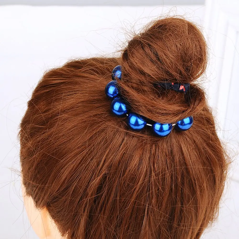 1 pc Grande Pérola de Cabelo Corda Titular Coreia Jóias e Acessórios para o Cabelo Hairbands para Mulheres de Bun maker Laços de metal Torção Braider