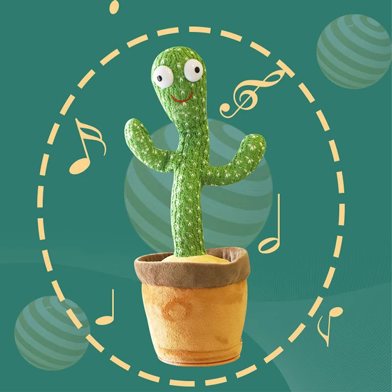 Dança De Cactus, Brinquedos De Pelúcia, Brinquedos Elétricos Falar Cantando Cacto 120 Músicas Brilho Gravação De Aprender A Falar Torção Do Brinquedo Do Luxuoso Para Crianças