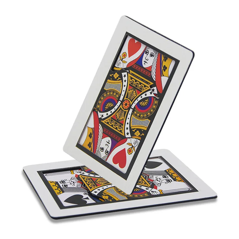 3pcs/Lote,Automático de Três cartas do Monte (Q, K)(28*42,5 cm) - Magia de Palco Mentalismo,Acessórios Mágicos Para os Mágicos