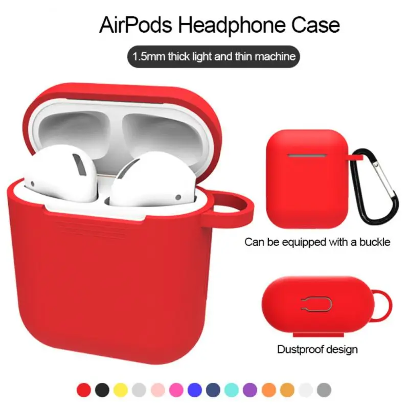 Em Silicone macio Casos Para a Apple Airpods 1/2 de Proteção Bluetooth sem Fio do Fone de ouvido Tampa da Caixa de Carregamento de Sacos de Anti-impressão digital
