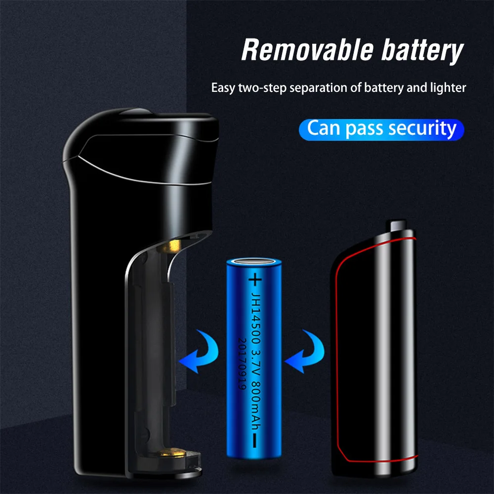 Novely Dupla de Plasma de Arco mais leve Smart Touch Bateria Intercambiável USB Eletrônico Isqueiro Recarregável à prova de Vento Presentes Para Homem