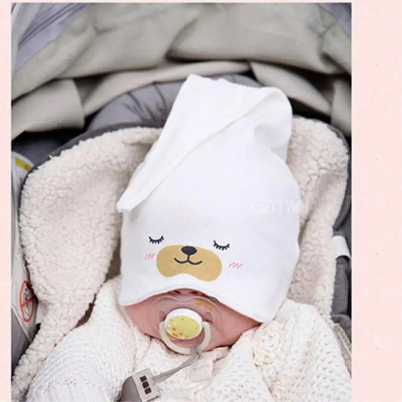 Sorriso de Bebê Dormir chapéu para o Bebê Recém-nascido Meninas Gorro de Criança Caps para os Meninos de Algodão Bebê Caput Acessórios de Vestuário