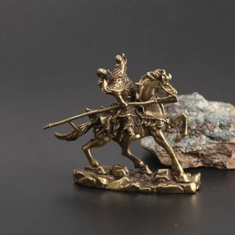 De bronze do Deus Chinês da Riqueza de Andar a Cavalo Marte afastar o Mal Ornamentos Estátua Decoração Home Acessórios de Cobre, Mesa de Escritório