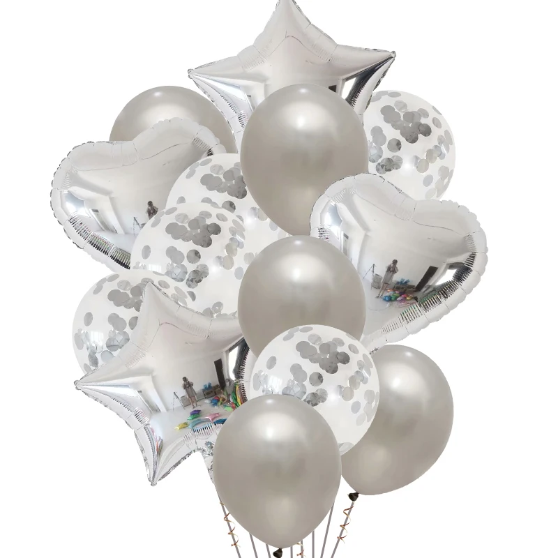 12inch Látex Balões Coloridos Multi Confete Balões de Ar Feliz Aniversário Casamento festas de prata, Ouro vermelho Balão de gás Hélio