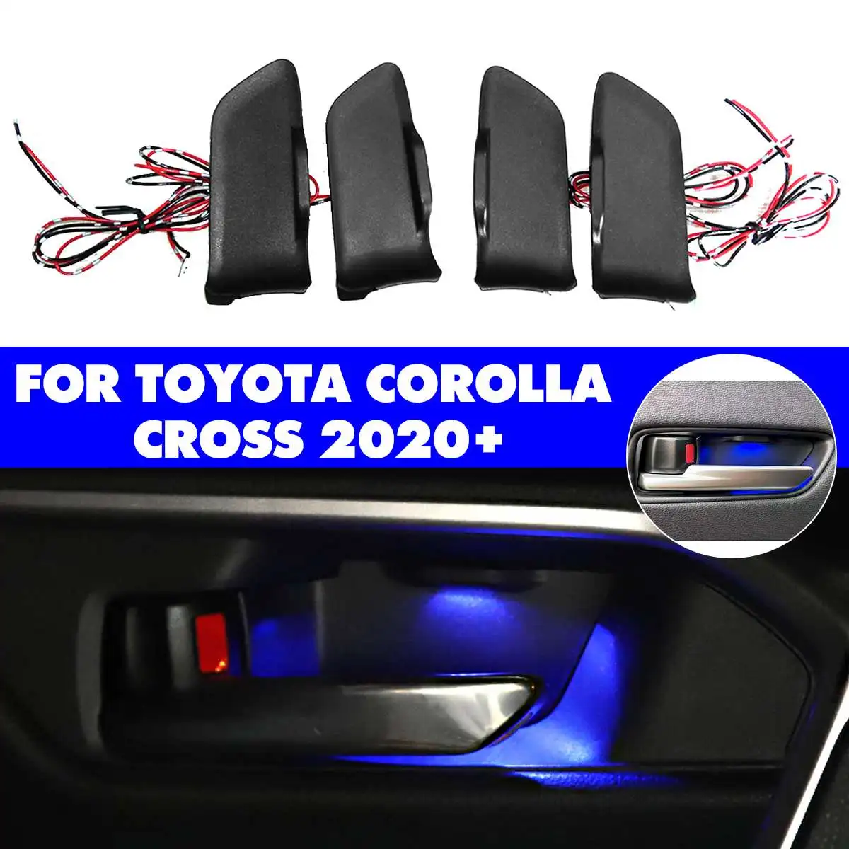 Carro LED Porta Tigela Braço Atmosfera Interior luminoso Luzes Decoração de Porta Tigela Lidar com Quadro de Luz para Toyota Corolla Cruz 2020