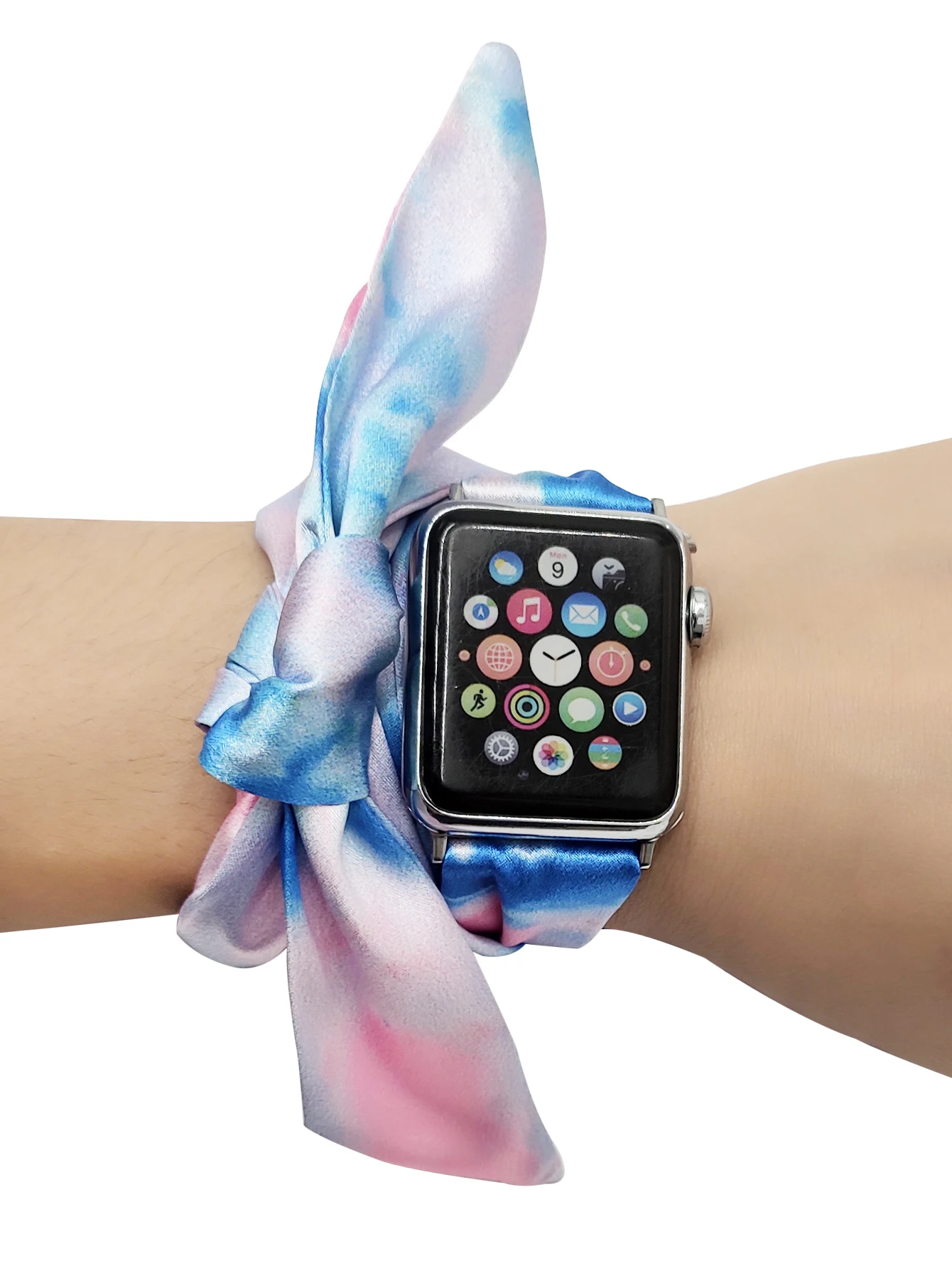 Scrunchie Cinta para Apple Faixa de Relógio de 38mm 42mm correa iwatch 44 mm 40 mm pulseira Elástica pulseira apple assistir série 6 5 4 3 Se