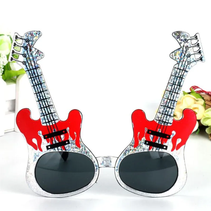 2021 Rock Guitar Óculos Engraçado Óculos de sol Filhos Adultos Bar, KTV Óculos de Aniversário, Festa de Dança Favorece Presente