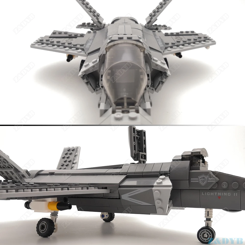 1713PCS do Exército dos EUA A10 Ataque de aviões de Caça F35 AC130 Avião Aviões Militares Fecho de Construção do Modelo de Bloco de Tijolo Para Crianças Brinquedo