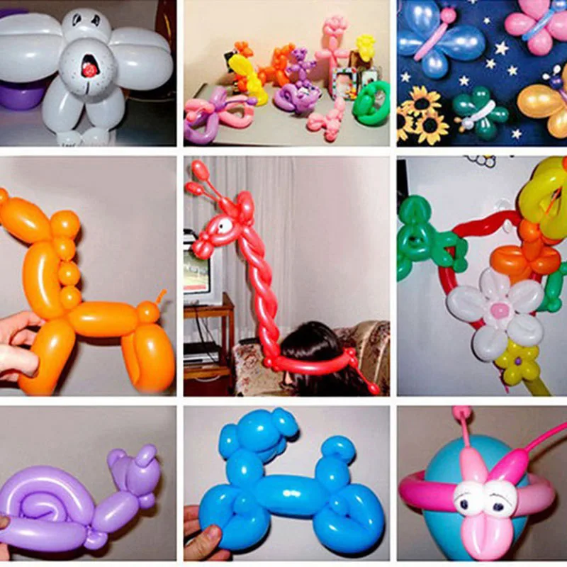 100pcs Colorido Longo Balão Palhaço Modelação de Balões, Brinquedos para as Crianças de Decoração de Casamento FHJ889