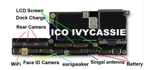 Para o iPhone X FPC Conector LCD/Touch/Carregador Dock/Câmera Traseira/Frontal Cam Face ID/wi-Fi/Fone de ouvido/Sinal de Antena/Bateria/Alimentação