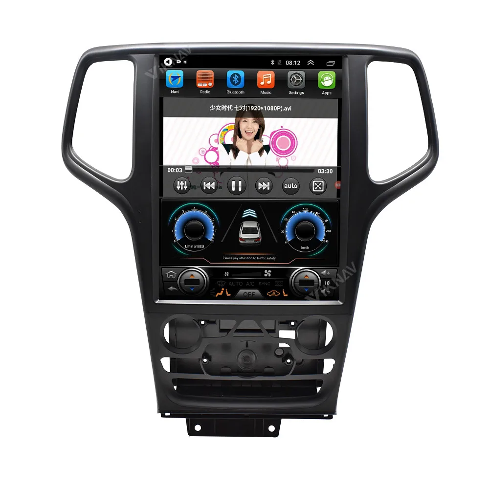 12.1 polegadas Android 10.0 rádio do carro Para JEEP Grand Cherokee 2016-2021Car Estéreo, DVD Player Multimídia Auto de Navegação GPS