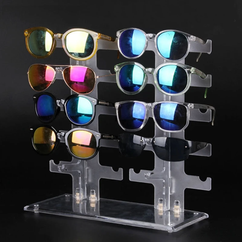 Duas Linha Rack De Óculos De Sol 10 Pares De Óculos Titular Do Suporte De Exposição Transparente