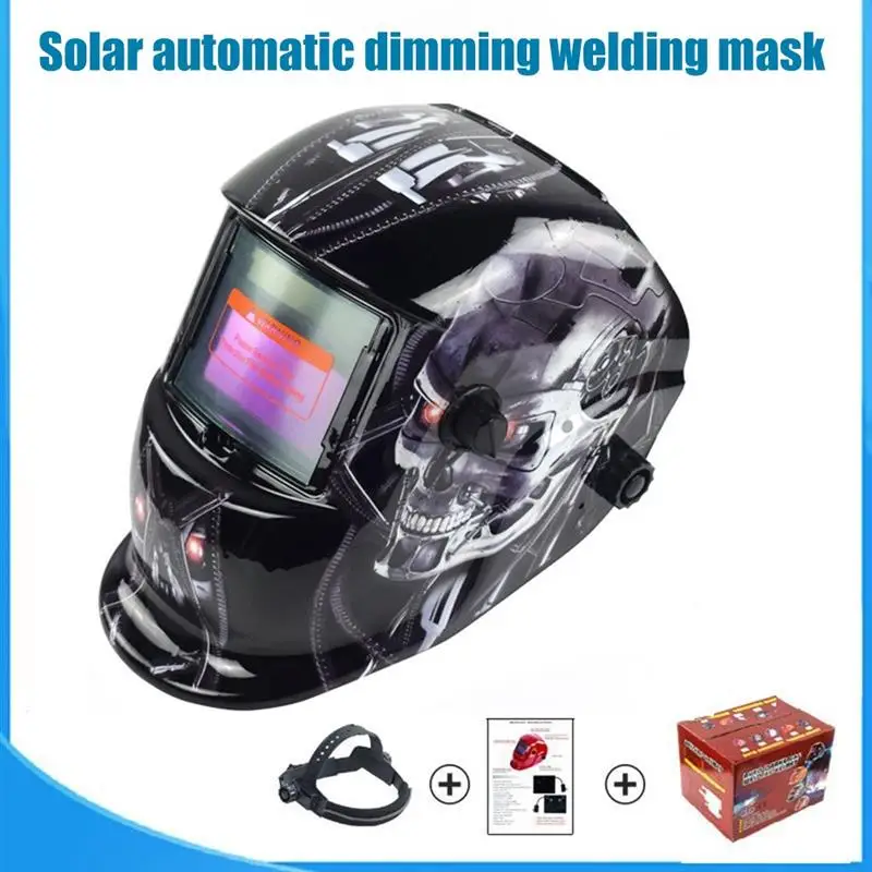 Solar de Soldagem Capacete Automative Escurecimento de Escurecimento de Solda Elétrica Protetor de LCD de Ecrã Anti-Brilho de Solda Capa de Capacete, Máscara