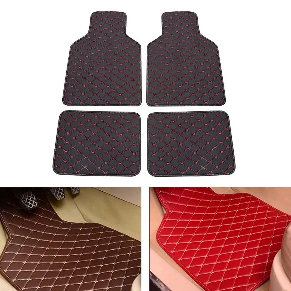 4Pcs de Carro Universal Tapetes Tapetes de Carpete Impermeável, Anti-suja Tapetes Auto Interior Macio Acessórios para Quatro Estações