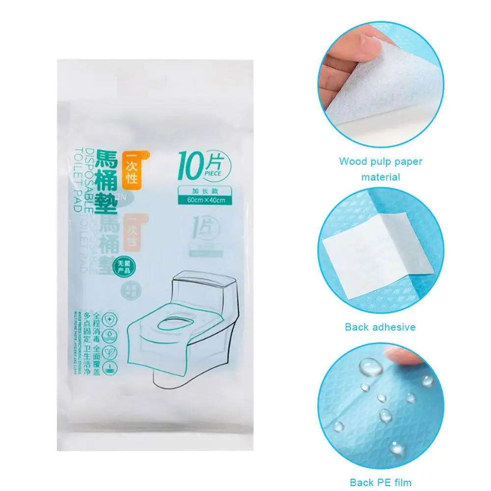 10PCS / 50PCS de Viagem descartável para assento sanitário tampa do tapete impermeável de papel higiênico almofada de acessórios de casa de banho