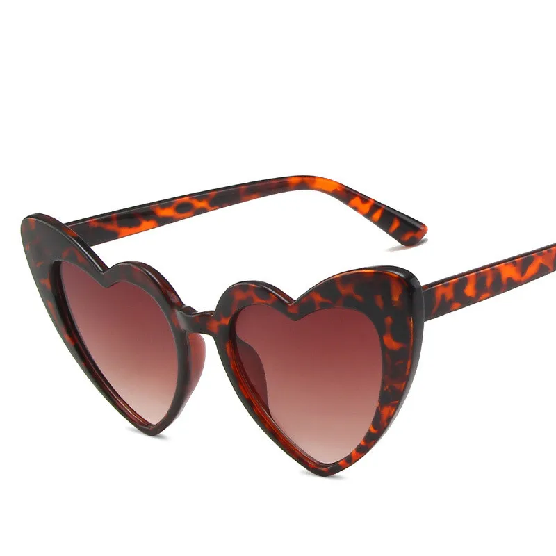 OLOEY Grande Coração de Amor Olho de Gato Mulheres de Óculos de sol Retro Leopard Óculos de sol de Todos-jogo de Rua de Tiro Oversized Marca UV400 Oculos